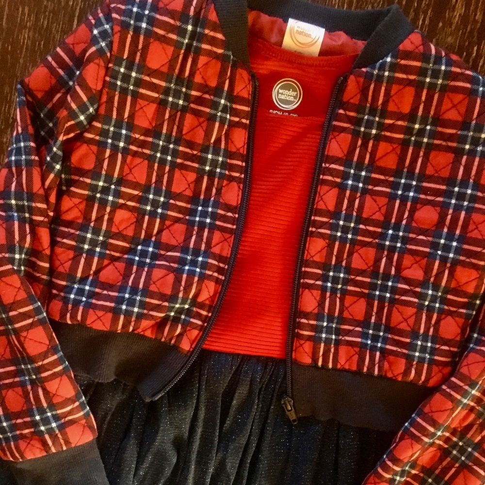 6-6x CASUAL DRESS N JACKET SET